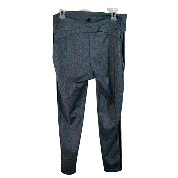Adidas Gray Athletic Leggings With Black Side Stripes - Picture 2 of 3